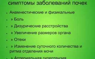 Симптомы заболеваний почек