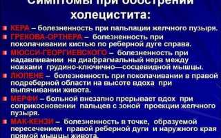 Симптомы хронического холецистита